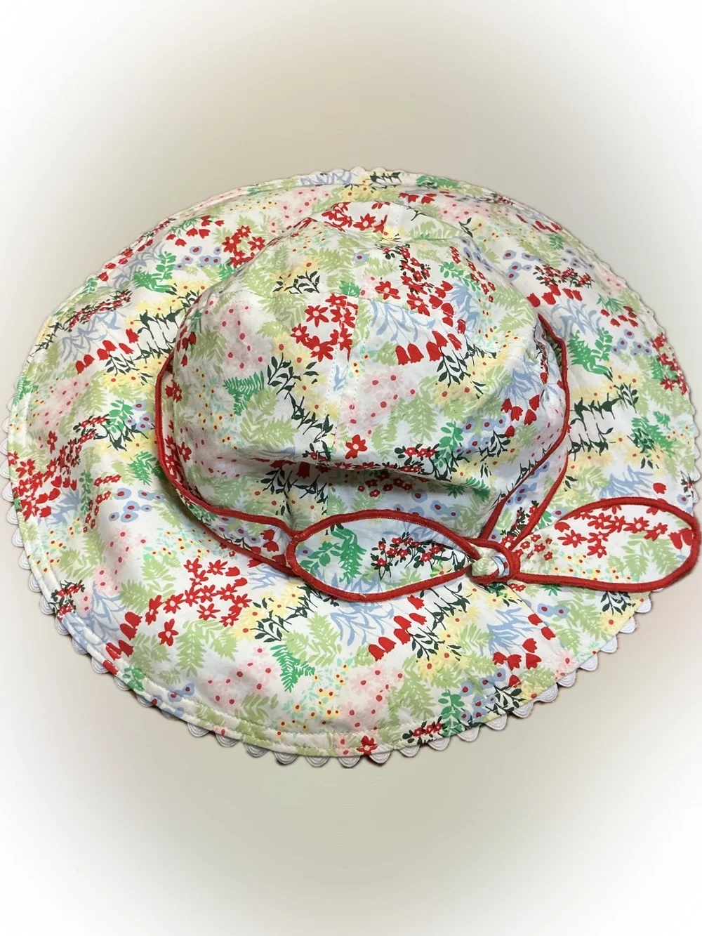 Hanna Andersson Floral Sun Hat - Red, Green & Blue